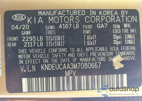 2021 Kia Seltos S from USA, damaged, VIN KNDEUCAA3M7080667